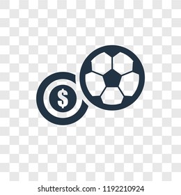 Soccer ball vector icon isolated on transparent background, Soccer ball transparency logo concept