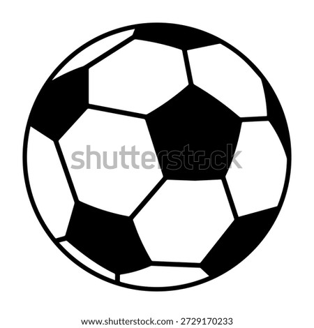 Soccer Ball Vector Icon Isolated on White Background for Football Sport, Game, and Team Design