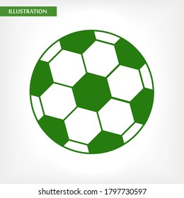 Icono de vector de bola de fútbol, lorem ipsum Diseño plano