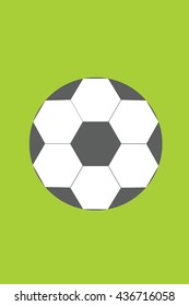 Soccer ball. Vector icon on green background.