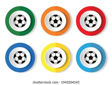 Soccer ball vector icons set on white background for webdesign and mobile phone applications