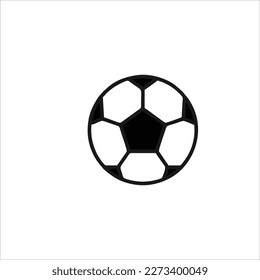 Soccer ball vector illustration, black and white colors, white background.
