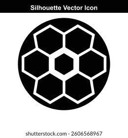  Soccer ball vector illustration with black and white hexagon pattern.