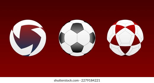 Soccer ball vector illustration with different pattern design