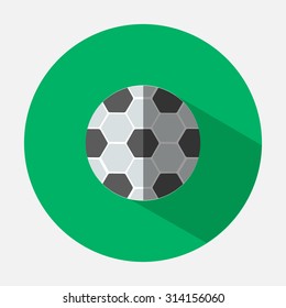 Soccer ball vector illustration in flat style. Icon for advertisement, championship and sport shops.