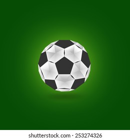 soccer ball - vector illustration in low poly style