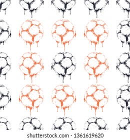 Soccer ball. Vector illustration of seamless pattern.