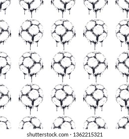 Soccer ball. Vector illustration of seamless pattern.