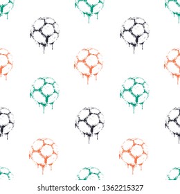 Soccer ball. Vector illustration of seamless pattern.