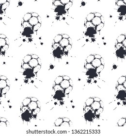Soccer ball. Vector illustration of seamless pattern.