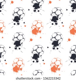 Soccer ball. Vector illustration of seamless pattern.