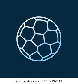 Soccer ball vector linear colored concept icon. Football ball outline symbol on dark background