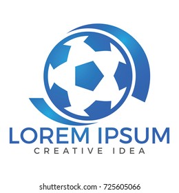 Soccer ball vector logo design. 