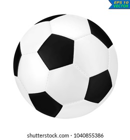 A soccer ball in a vector on a white background.Realistic soccer ball vector illustration.3D vector illustration.