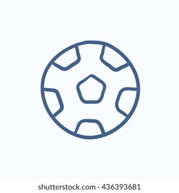 Soccer ball vector sketch icon isolated on background. Hand drawn Soccer ball icon. Soccer ball sketch icon for infographic, website or app.