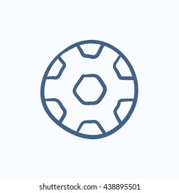 Soccer ball vector sketch icon isolated on background. Hand drawn Soccer ball icon. Soccer ball sketch icon for infographic, website or app.