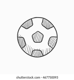 Soccer ball vector sketch icon isolated on background. Hand drawn Soccer ball icon. Soccer ball sketch icon for infographic, website or app.
