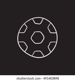 Soccer ball vector sketch icon isolated on background. Hand drawn Soccer ball icon. Soccer ball sketch icon for infographic, website or app.