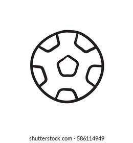 Soccer ball vector sketch icon isolated on background. Hand drawn Soccer ball icon. Soccer ball sketch icon for infographic, website or app.