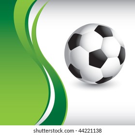 soccer ball vertical green wave background