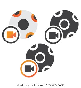 soccer ball video illlustration design. soccer ball video icon isolated on white background. ready use vector.
