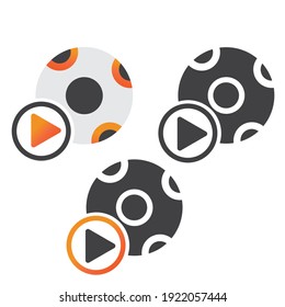 soccer ball video illlustration design. soccer ball video icon isolated on white background. ready use vector.