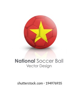Soccer ball of Vietnam over white background