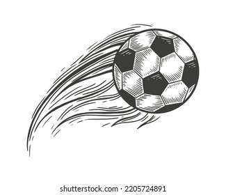 Soccer ball vintage drawing. Vector Illustration