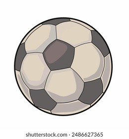 Soccer ball vintage, football Vintage vector color illustration. Isolated on white background — Vector