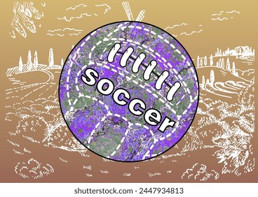 Soccer ball in vintage style. Creative concept for football season championship idea. Vector illustration.
