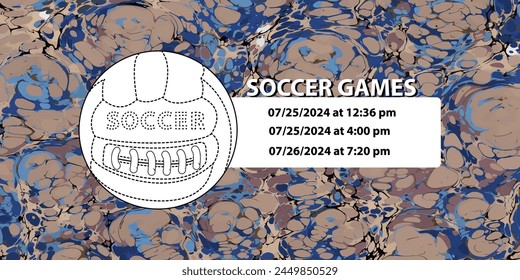 Soccer ball in vintage style. Creative concept for football season championship idea. Marble textures that are perfect for both print and web.
