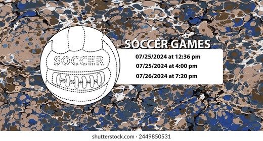 Soccer ball in vintage style. Creative concept for football season championship idea. Marble textures that are perfect for both print and web.
