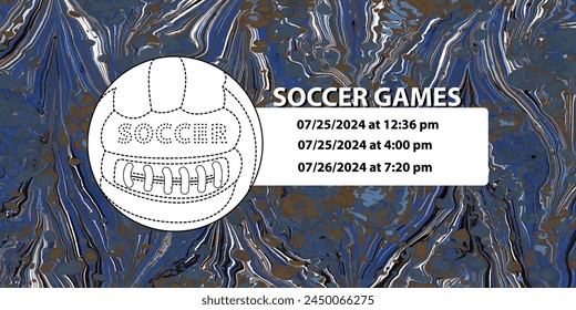 Soccer ball in vintage style. Creative concept for football season championship idea. Marble textures that are perfect for both print and web.
