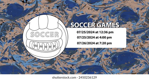 Soccer ball in vintage style. Creative concept for football season championship idea. Marble textures that are perfect for both print and web.
