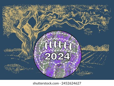 Soccer ball in vintage style. Creative concept for football season championship idea. Vector illustration.
