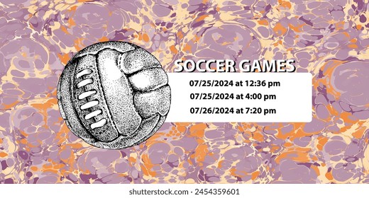 Soccer ball in vintage style. Creative concept for football season championship idea. Vector illustration.
