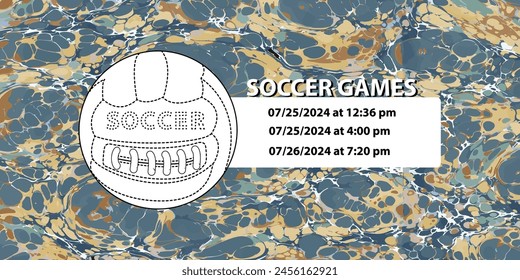 Soccer ball in vintage style. Creative concept for football season championship idea. Marble textures that are perfect for both print and web