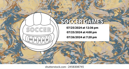 Soccer ball in vintage style. Creative concept for football season championship idea. Marble textures that are perfect for both print and web