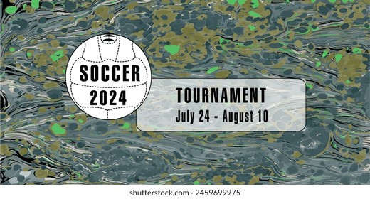 Soccer ball in vintage style. Creative concept for football season championship idea. Marble textures that are perfect for both print and web