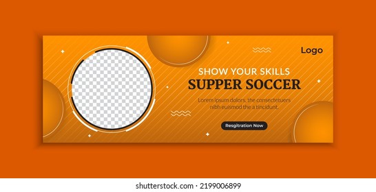 Soccer Ball Web Banner Header Background Template Design
