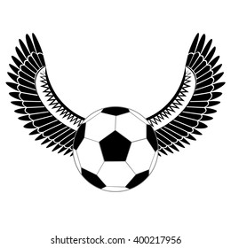 Soccer ball with wings.