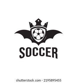 Soccer Ball and Wings Logo, Football Team Badge.