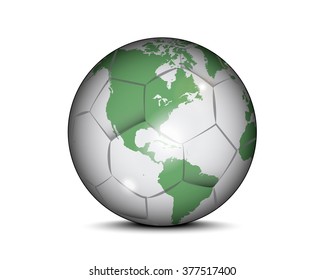 Soccer Ball with World Map