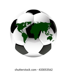 Soccer Ball with World Map