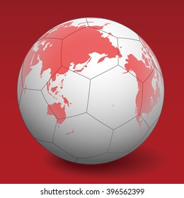 soccer ball and world map, vector illustration