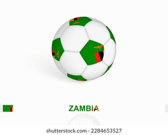 Soccer ball with the Zambia flag, football sport equipment. Vector illustration.