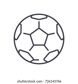 soccer ball,football vector line icon, sign, illustration on background, editable strokes