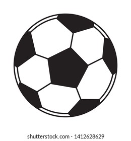 soccer balloon icon cartoon isolated black and white vector illustration graphic design