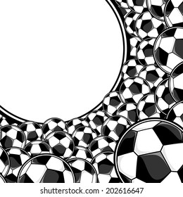 soccer balls background with white copy space