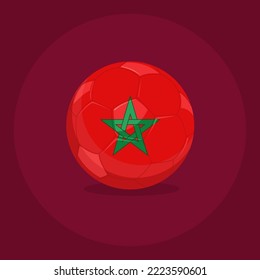 Soccer balls with the colors of national Morocco Flag.